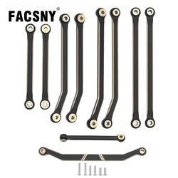 Black Coated Brass Linkage Body Links Rod Steering Links Set For 1/18 RC Crawler Redcat Ascent18 Ascent-18 Chassis Upgrade Part