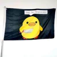 90x150cm Funny Duck Hippie Flag - Durable Polyester, Ideal for Indoor & Outdoor Decor, Unique Banner for Home, Garden, Party