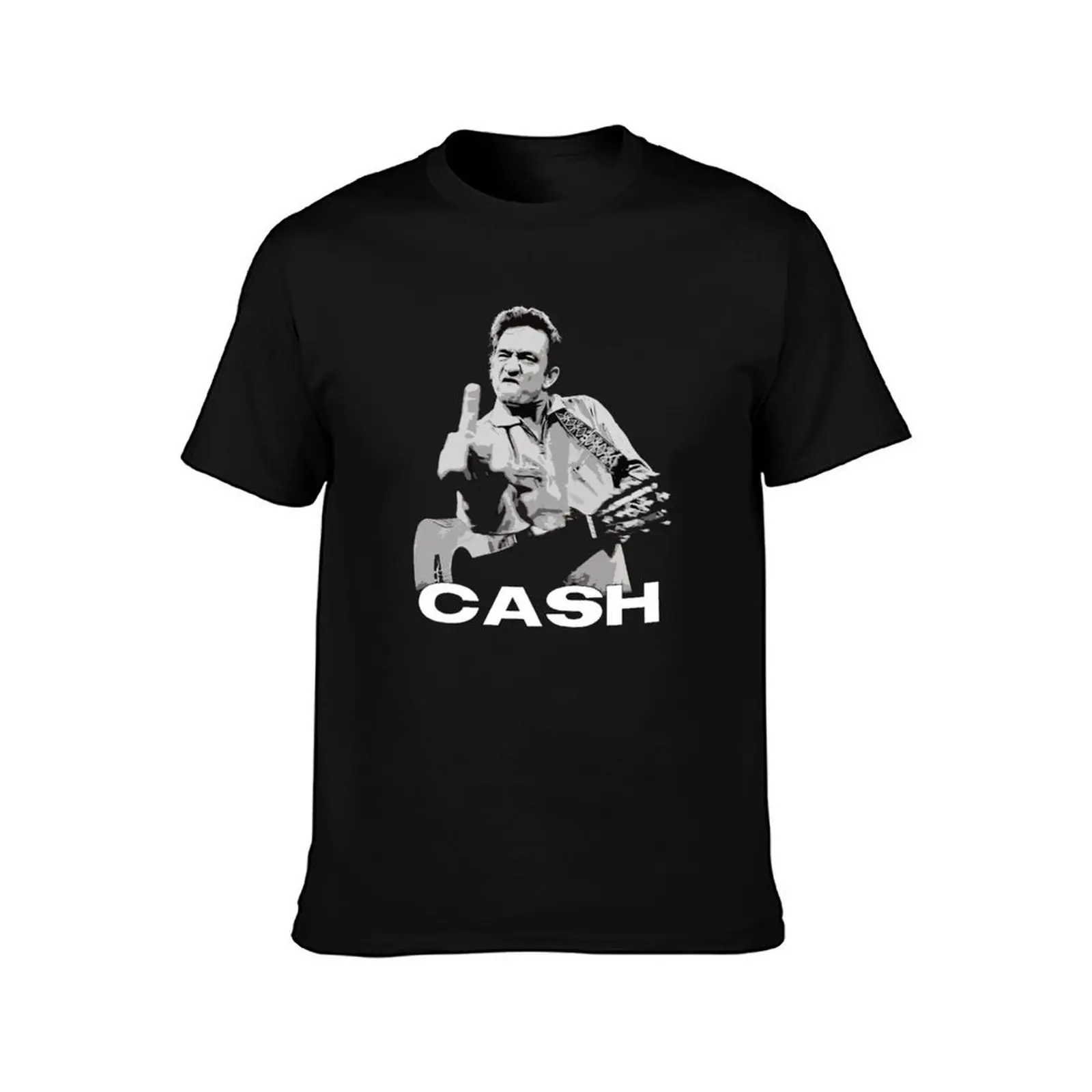 JOHNNY FINGER DISTRESSED T-Shirt Daily Wear Plain Short Sleeve Shirt T-Shirt