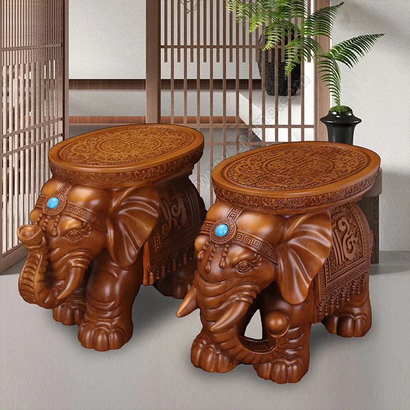 Creative shoe change stool at the door, elephant ornament, floor stool, small side of living room