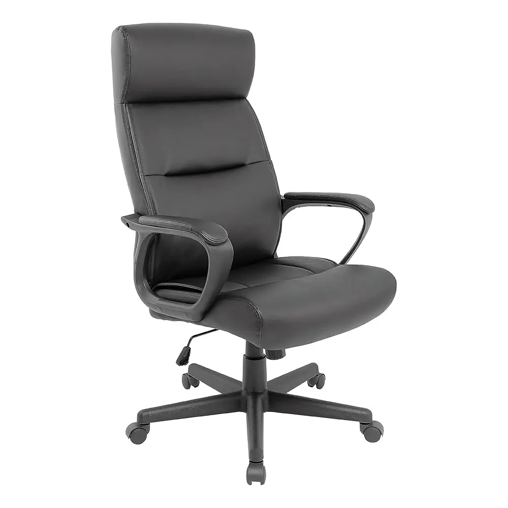 

Ruther Ergonomic Manager & Executive Office Chair, High Ba Swivel, Adjustable Height, Luxura Faux Leather, Black