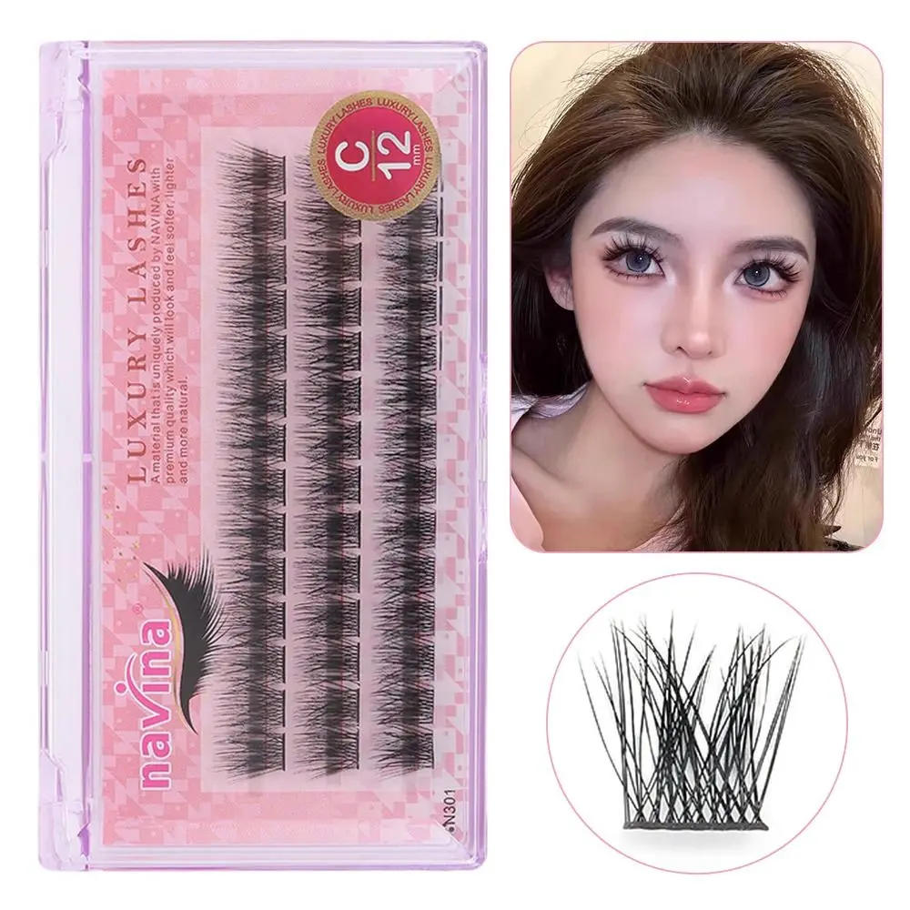 42 Cluster/scatola Definizione audace Ciglia finte Estensione ciglia individuali naturali annodate lunghe/senza nodi