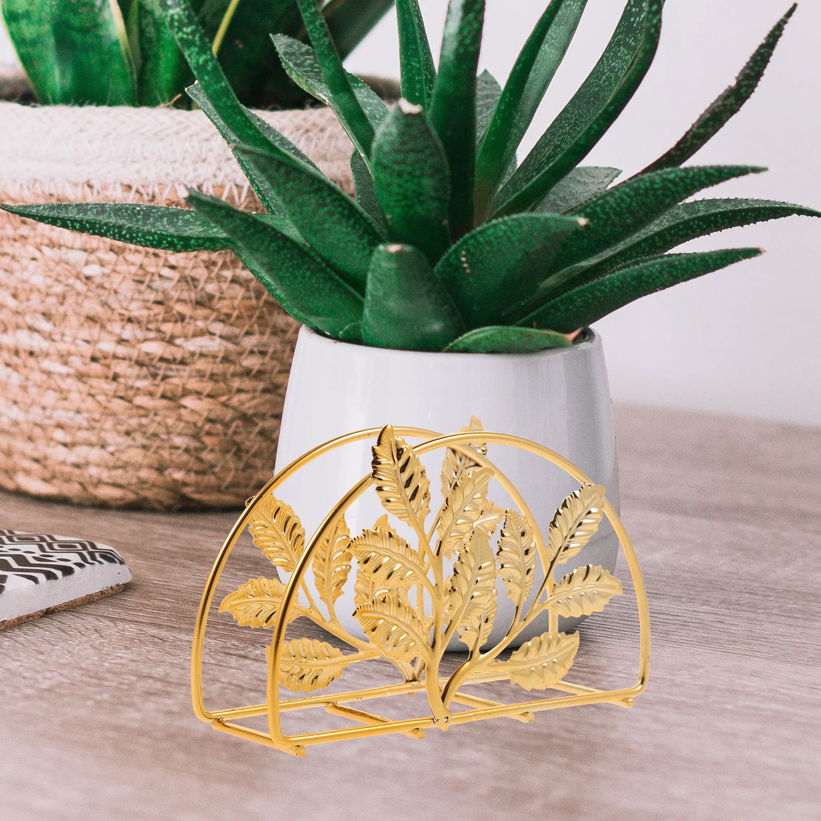 

Iron Metal Tissue Stand For Kitchen Restaurant Bathroom Decorative Leaf Design Paper Dinner Napkin Bar Napkins Holder Guest