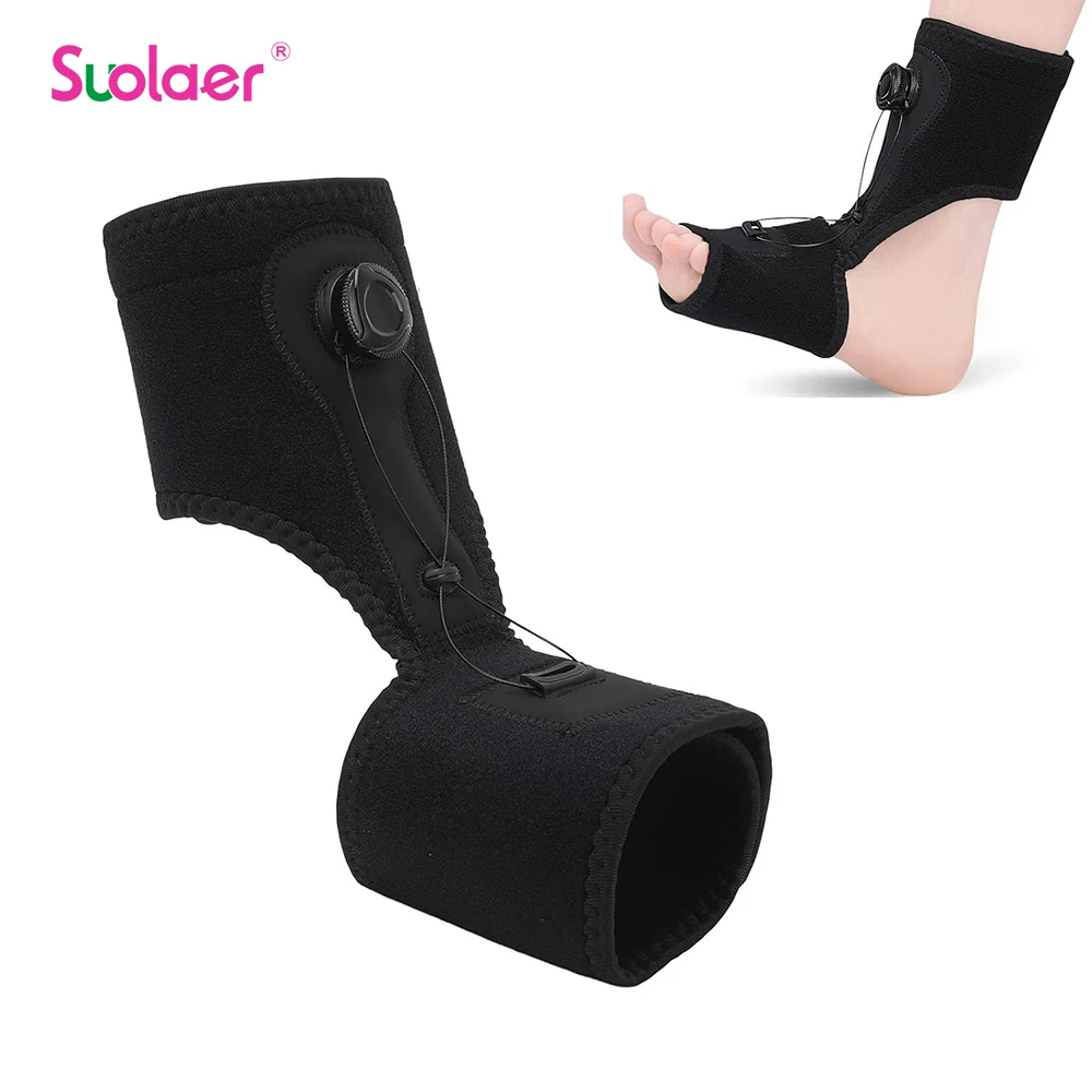 Plantar Fasciitis Night Splint, Drop Foot Orthopedic Brace Adjustable Rotating Knob Support for Foot Drop Achilles Tendonitis