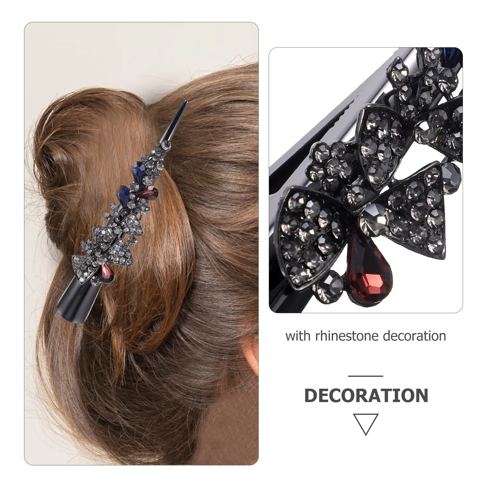 

Vintage Large Rhinestone Cow Horn Hair Clips for Women Girls Elegant Hair Accessories Party Wedding Prom Styling Tools