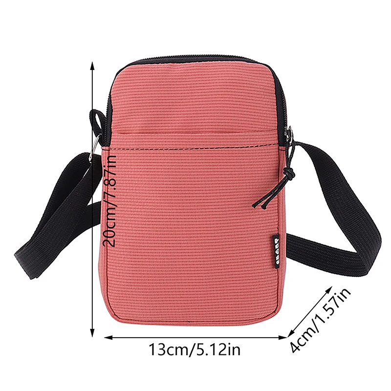 Simple Trendy Macaron Solid Color Shoulder Crossbody Canvas Bag Versatile Fashion Zero Wallet Samll Square Phone Bags For Girls