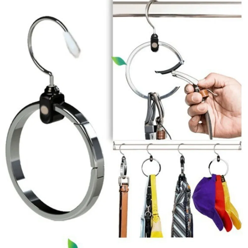 New Stainless Steel Clothes Hanger Space Saving Multipurpose Wardrobe Hanger Circle Circle Hat Storage Rack