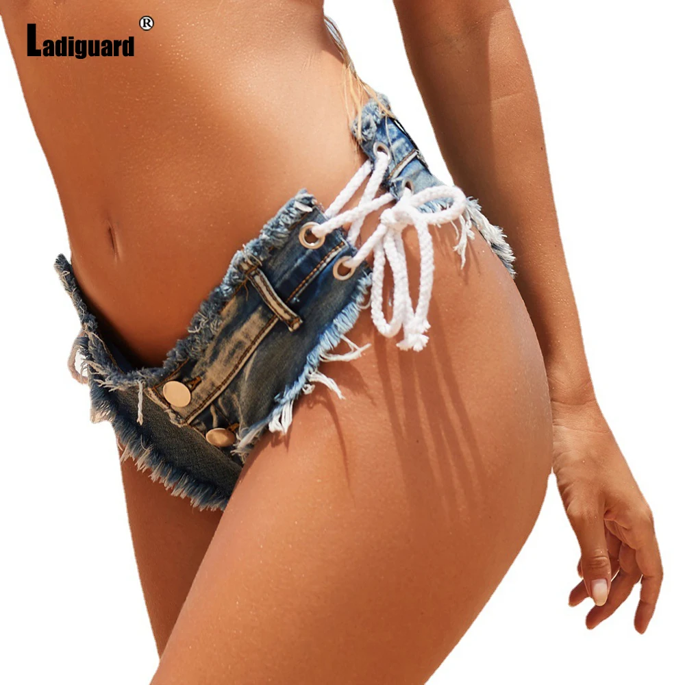 Ladiguard 2023 Low Waist denim shorts Women Sexy Ripped Short Jeans Slim Demin Shorts Ladies Vintage Summer Button up hotpants