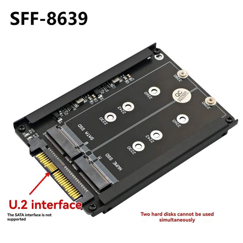 XB-SATA M. 2 SSD do U. Adapter 2 SFF-8639 Key B+ M na PCIe 3.0 NVMe SSD do konwersji dysków SSD w komputerach stacjonarnych, umożliwiający transfer danych.