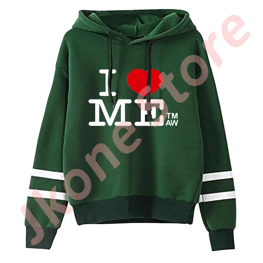 Tate McRae I Love Me Logo Merch Sudaderas con capucha Sin bolsillos Barras paralelas Manga Ropa de calle Sudaderas