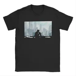 Humorous Ghost In The Shell T-Shirt for Men Crew Neck Cotton T Shirt Anime Manga Short Sleeve Tees Gift Idea Clothing