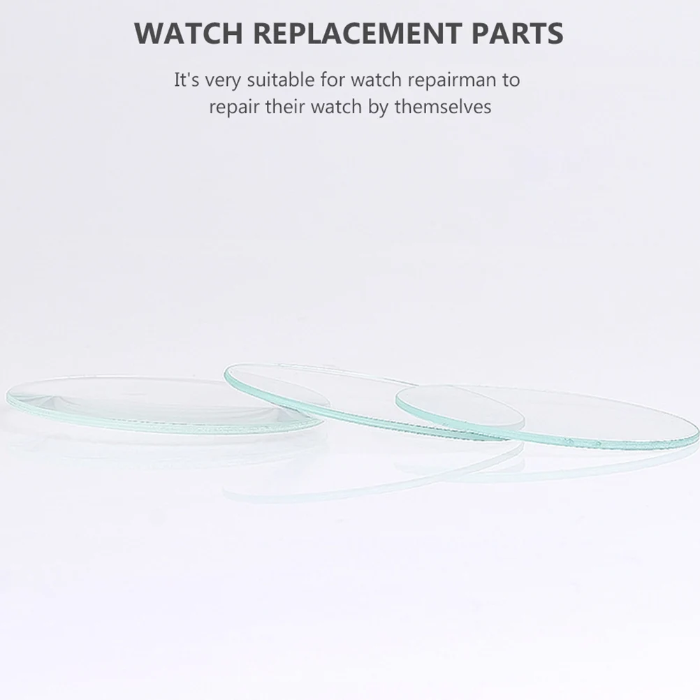 6 Pcs Watch Lens Replacement Clear Glass Screen Protector High Definition Round Flat Easy Install Watch Repair Parts