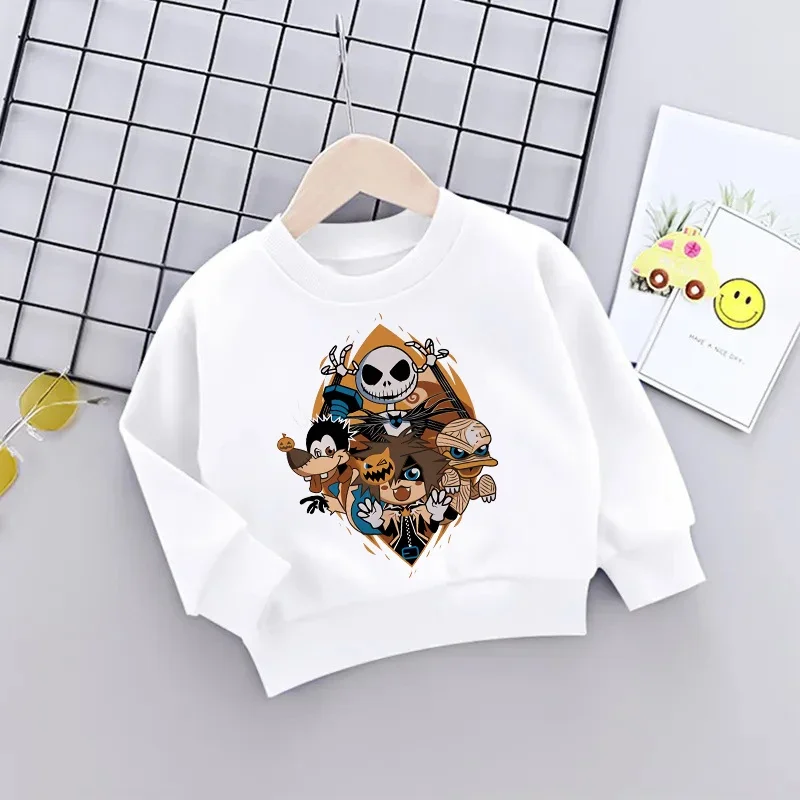 Jack Skellington Children Pullover Nightmare Before Christmas Hoodie Kid Casual Clothes Little Baby Cartoon Boy Girl Sweatshirts