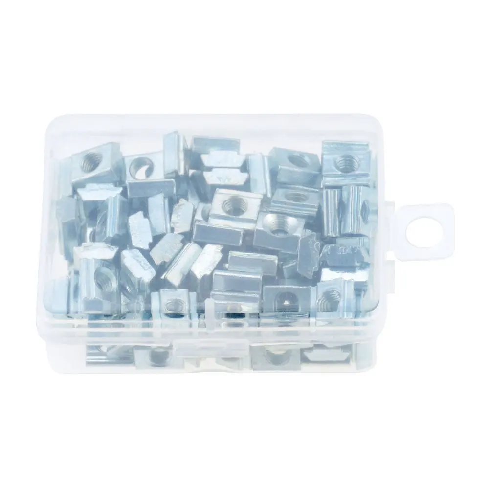 100Pcs Galvanized T-Slot Nuts M3 M4 M5 M6 T Slide Fastener for 20 Series Aluminum Extrusion Profile