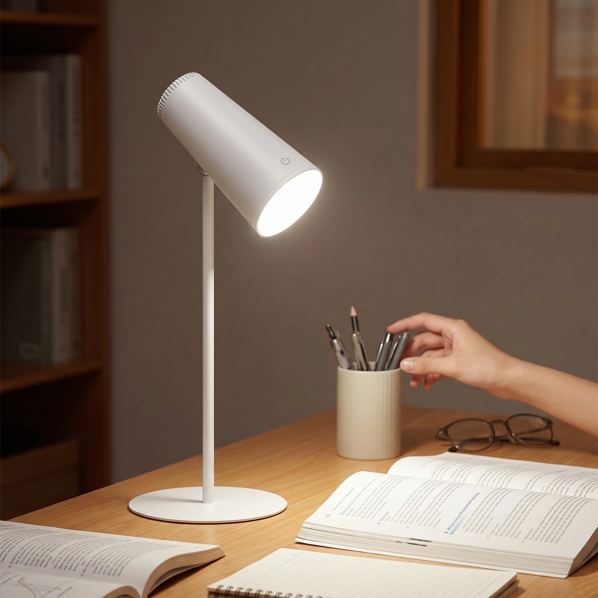 Lámpara de Escritorio LED Magnética Recargable, Lámpara de Noche con Control Táctil de 3 Niveles de Intensidad, Lámpara de Mesa Inalámbrica con Cable de Carga Tipo C