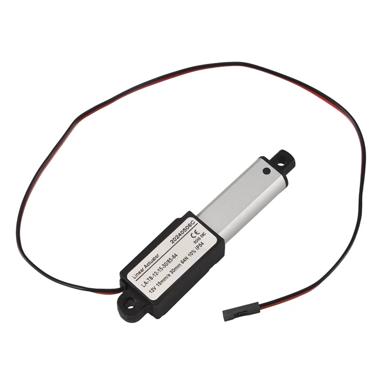 

A21I-Электрический мини-линейный привод, 64 Н/14,4 фунта, скорость 0,6 дюйма/с, мини-водонепроницаемый привод движения, маленький 12 В постоянного тока