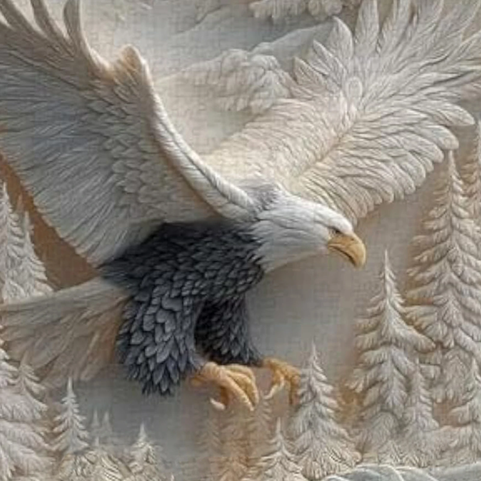 The Carved Eagle Jigsaw Puzzles 1000 Piece Family Puzzle Bald Eagle in Flight Wildlife Art Puzzle for Countdown Christmas Gifts