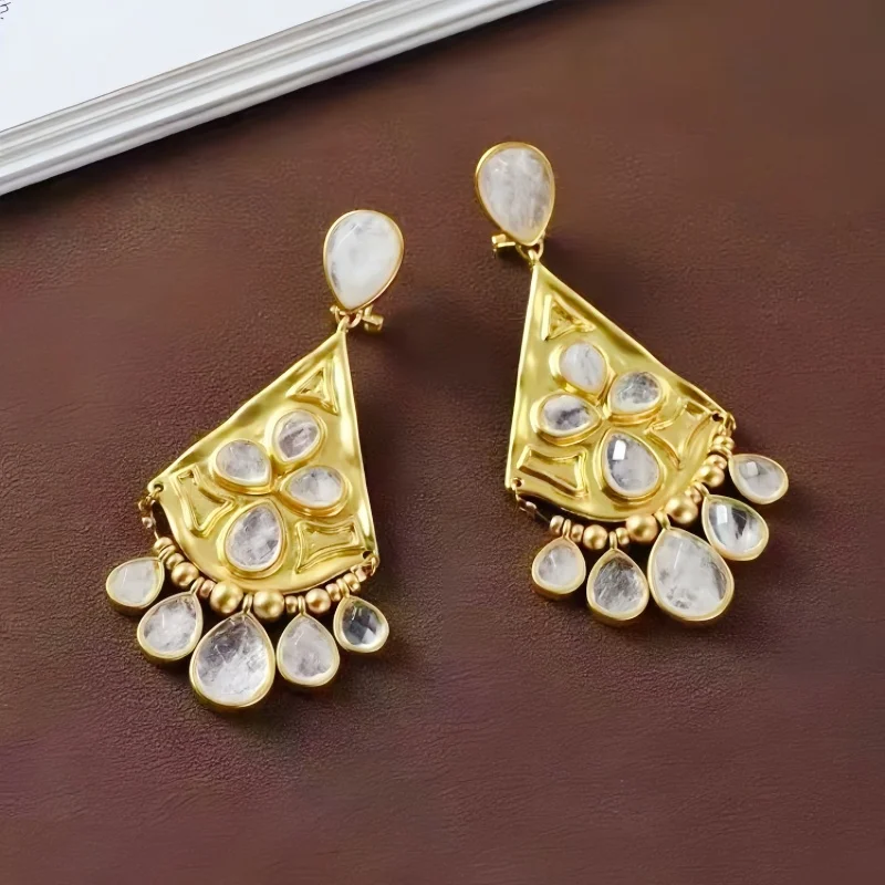 

Fashion Metallic Big Statement Earrings Personality New Water Drop Geometric Design Pendientes Mujer