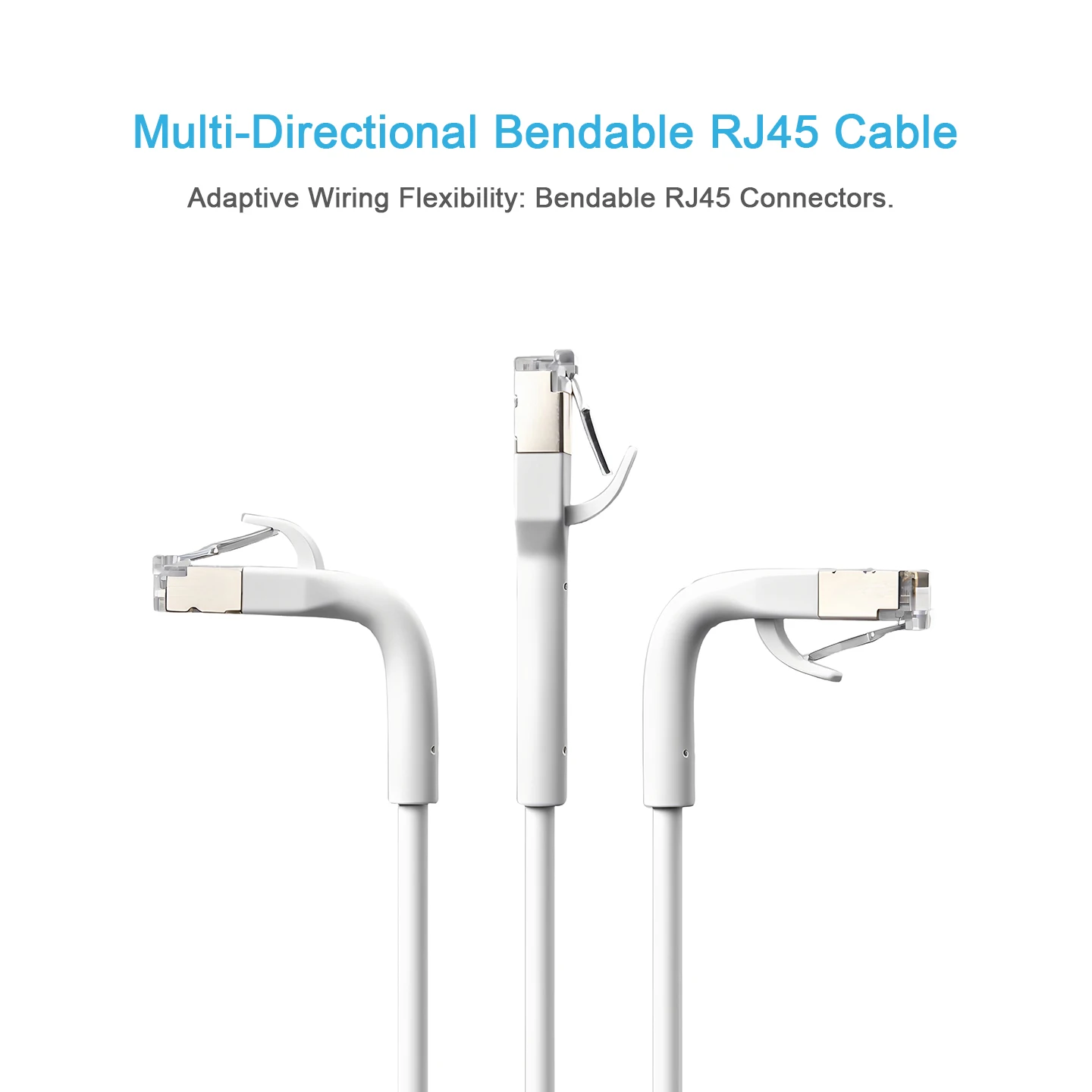 Linkwylan Slim Bendable Cat.6A Cat7 F/UTP Copper Network RJ45 Patch Cable 32AWG TPE White Black