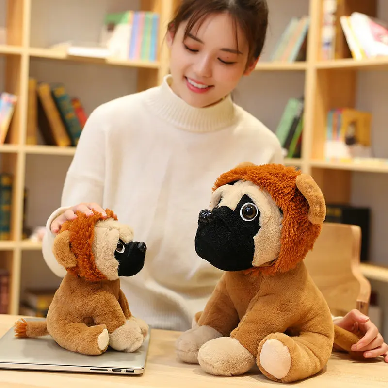 20/35cm Animal de simulación Sharpei Pug juguetes de peluche perros Cosplay dinosaurio conejo elefante León oveja muñecos de peluche regalo