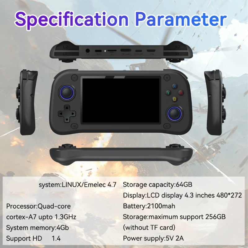 

N84B G28 Portable Retro Arcade Game Console with 4.3inch LCD Display and Multiple Modes Gaming for Video Game Playing