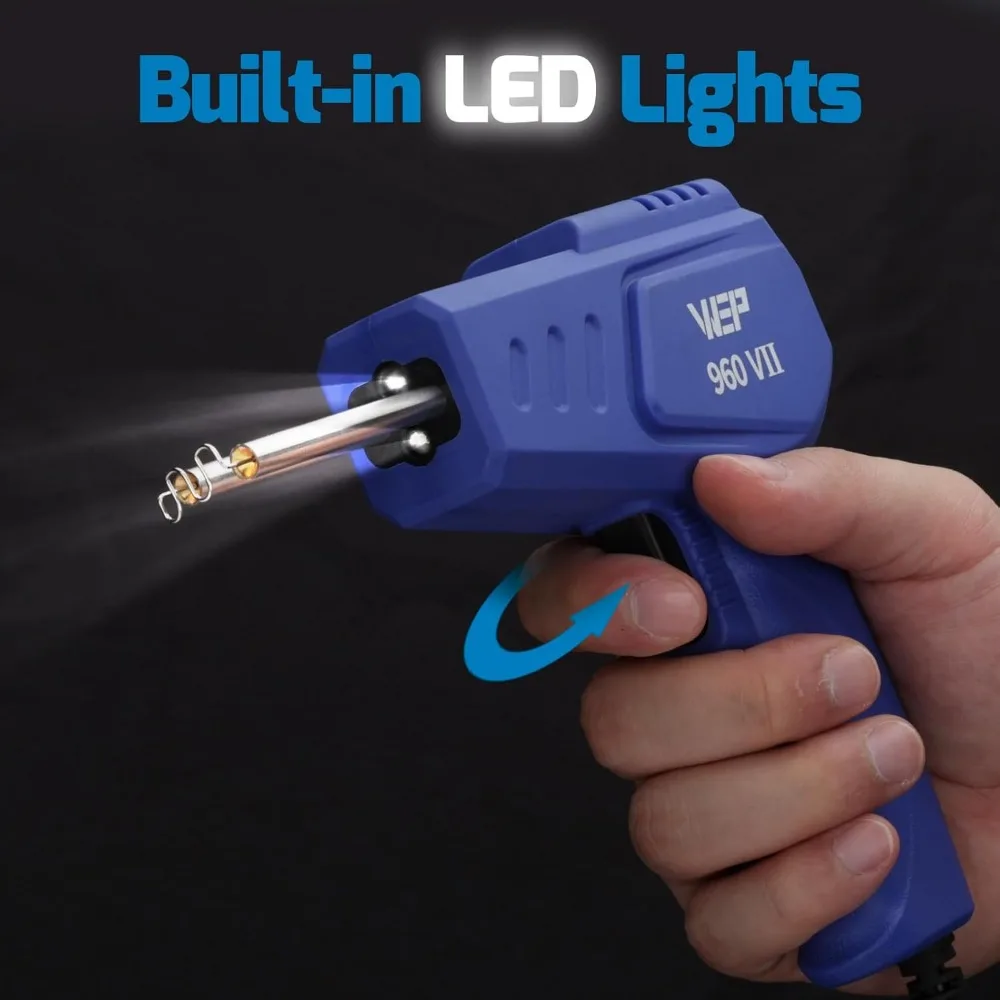 Kit Pengelas Plastik WEP 960-VII 110V dengan Pegangan Ergonomis dan Lampu LED, Dilengkapi 350 Staples Panas dan Tang untuk Plastik Bumper Mobil