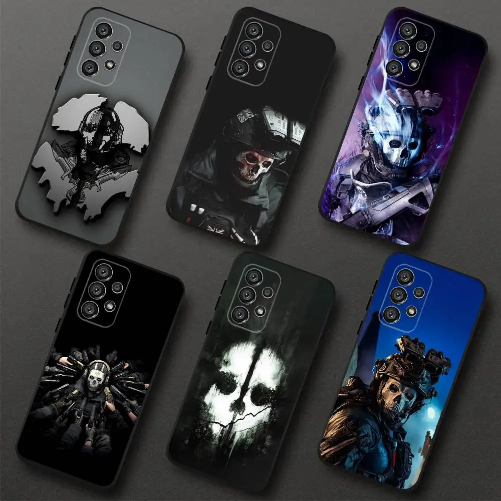 حافظة هاتف C-COD Call Of D-Duty Ghost لهاتف Samsung S 25,24,23,22,30,21,10,9,Ultra,Plus,Lite,FE,4,5G حافظة ناعمة سوداء