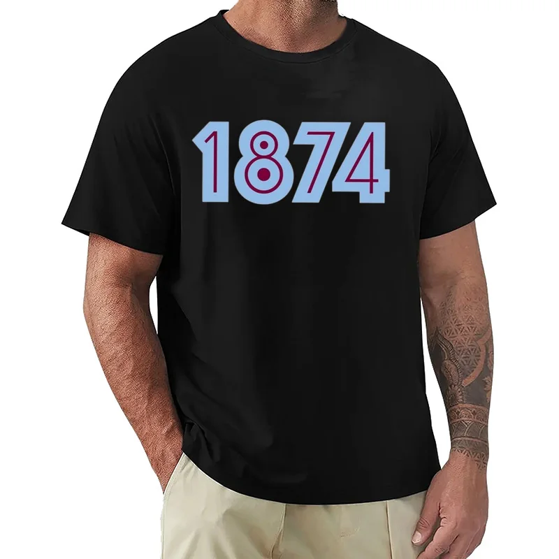 أستون فيلا 1874 الرجال تي شيرت مضحك حجم كبير تي شيرت الرجال طاقم الرقبة القطن تيز قصيرة الصيف الذكور #1