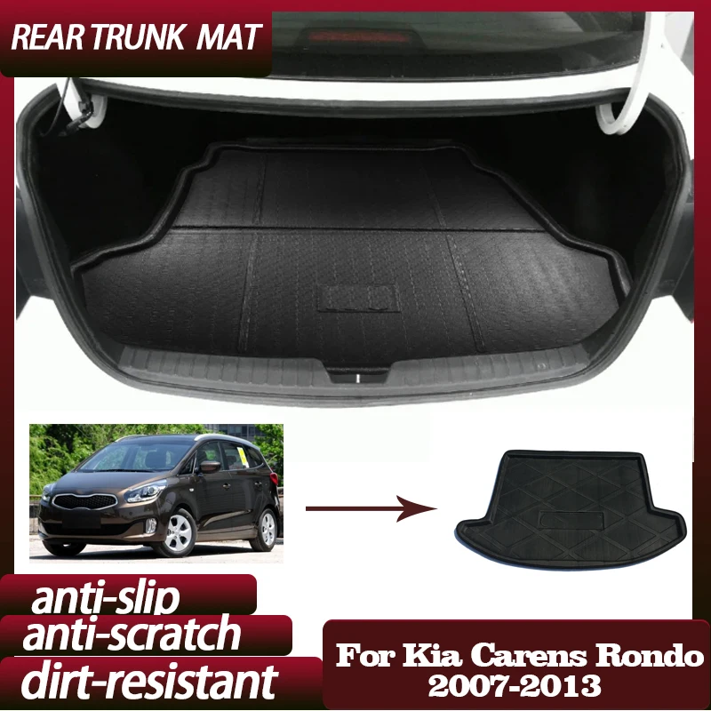 

Коврик на задний багажник автомобиля для Kia Carens Rondo UN EX LX 2007 ~ 2013 Детали подноса для багажа Водонепроницаемый противоскользящий поднос Детали напольного коврика