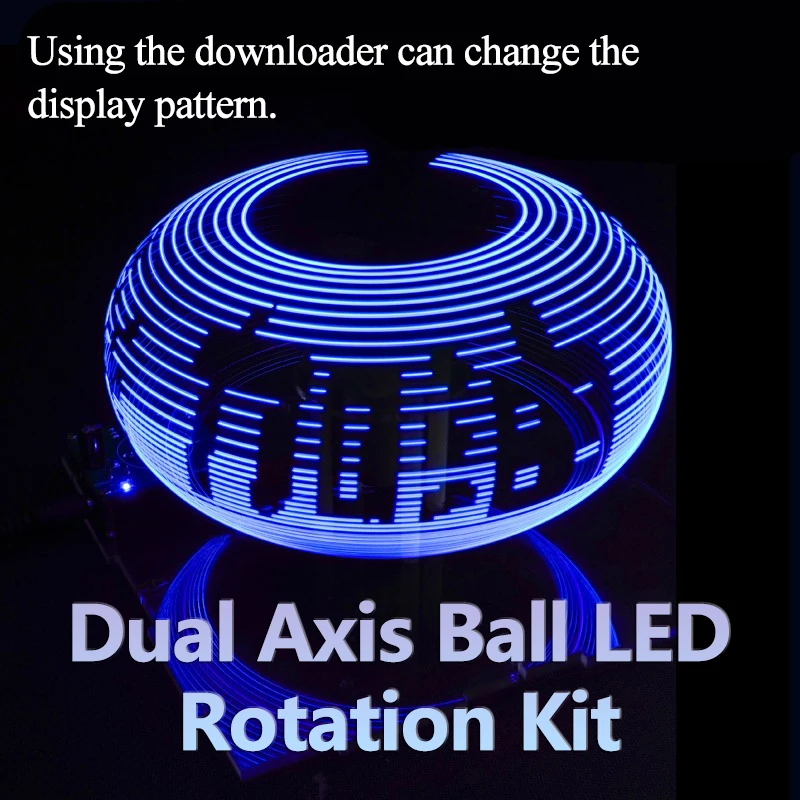 Dual Axis Ball Rotating LED Kit Color Clock Display Self Welding and Soldering Spare Parts