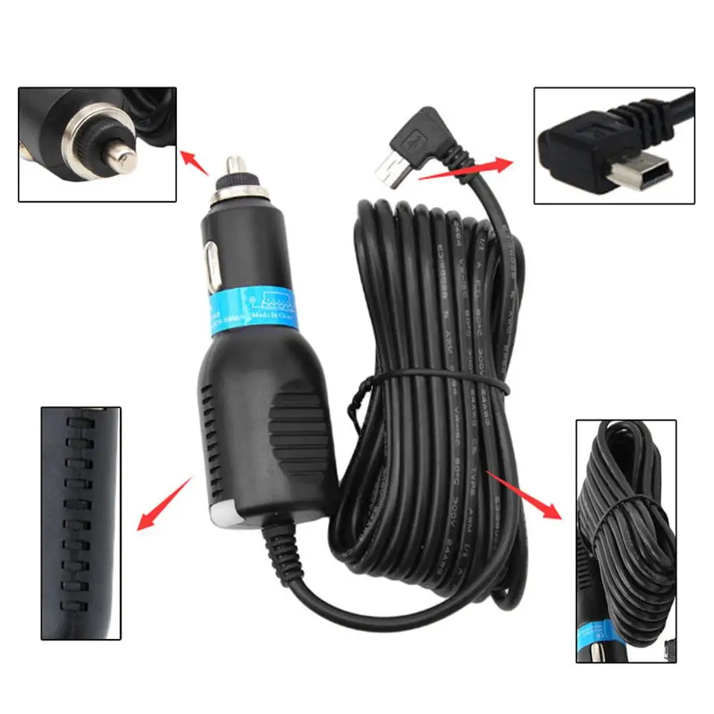 DC 5V 2A Mini Cổng USB Sạc Cáp Dây GPS Camera 3.5M Phụ Kiện Ô Tô Thả vận Chuyển