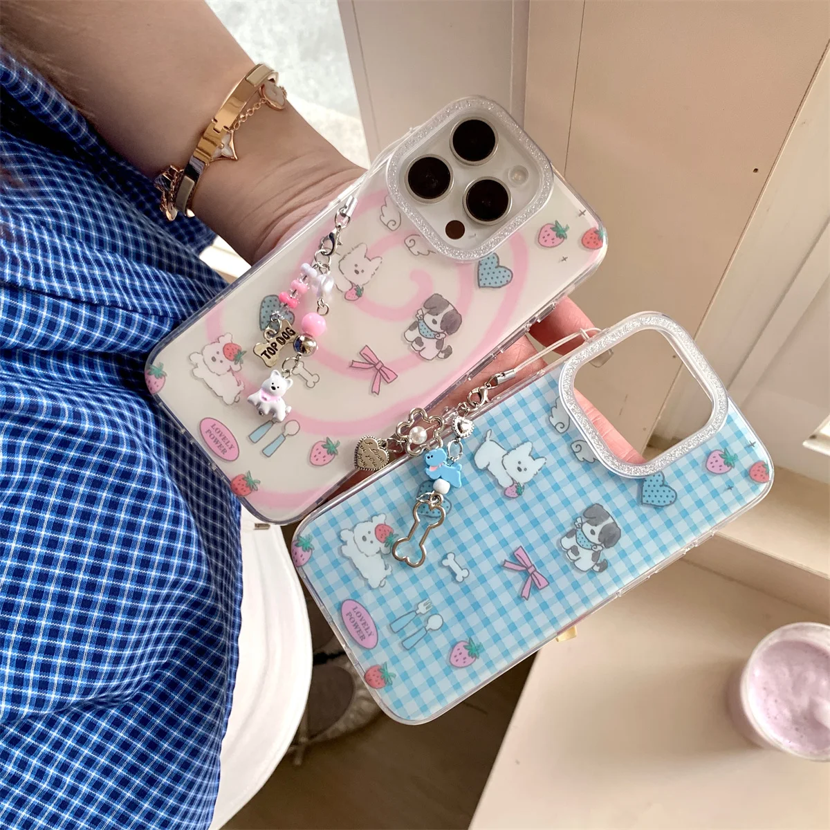 

A collection of new cute cartoon blue puppies Phone Case For iPhone 16 15 14 13 Pro Max fundas iphone 16 case Protective cover