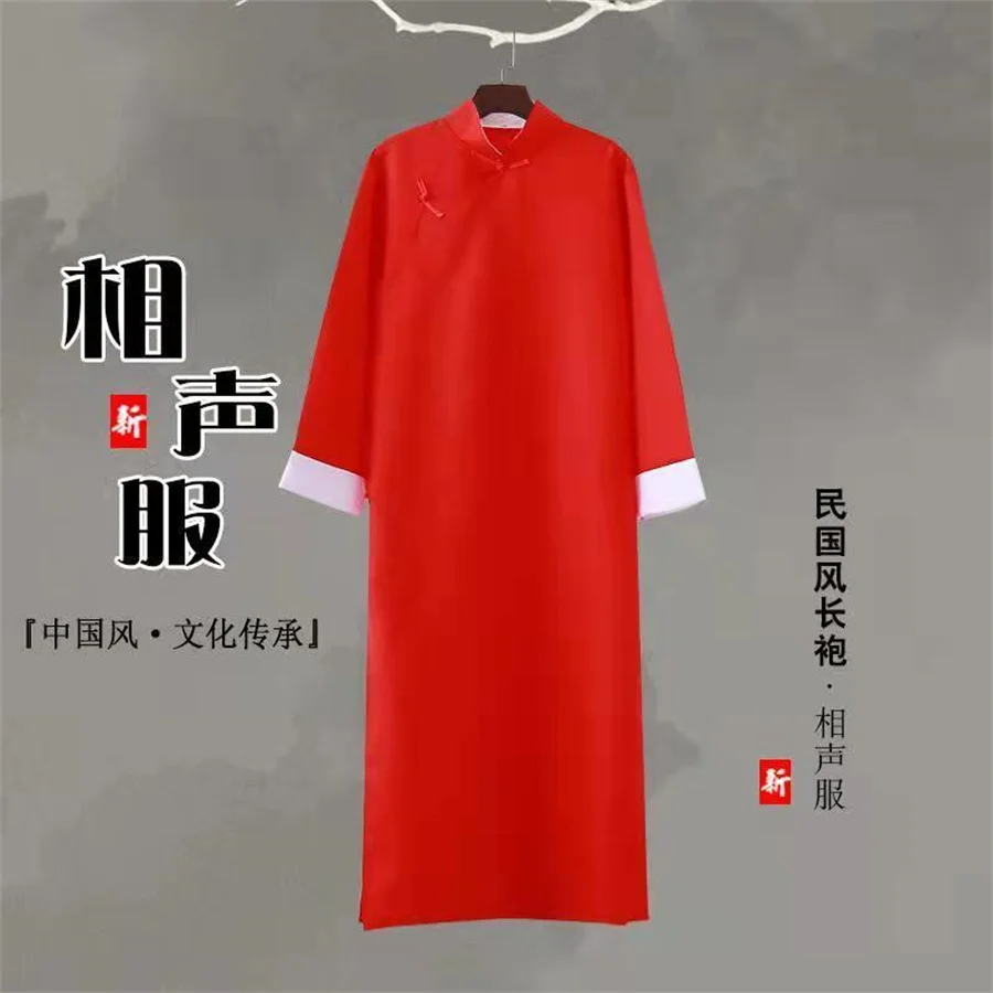 Cross Talk Hanfu Traditional Chinese Tang Suit Men Kung Fu Tai Chi Robe Costume Cross Talk Gown Cheongsam Weddin Dress