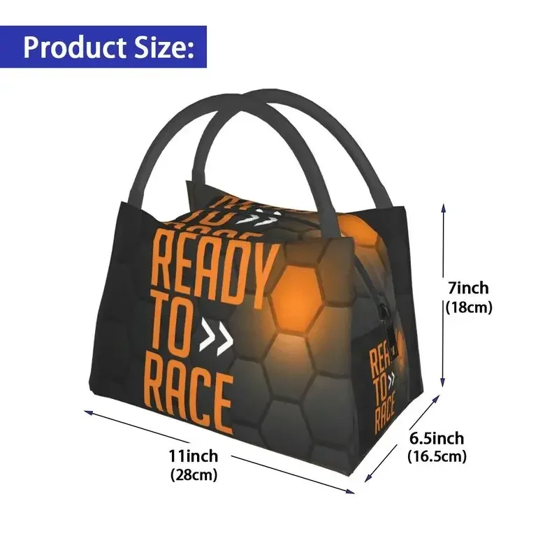 Ready To Race Insulated Lunch Bags Outdoor Picnic Enduro Cross Motocross Asphalt Bike Leakproof Cooler Thermal Bento Box Women