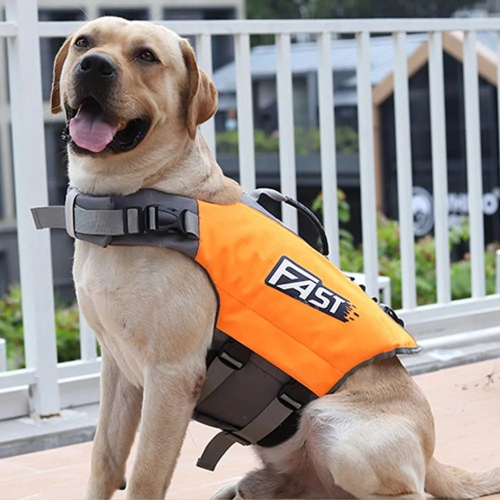 Adjustable Pet Swimming Life Jacket Reflective Super Buoyancy Dog Safety Vest Polyester Dog Life-Saving Clothes Pet Supplies