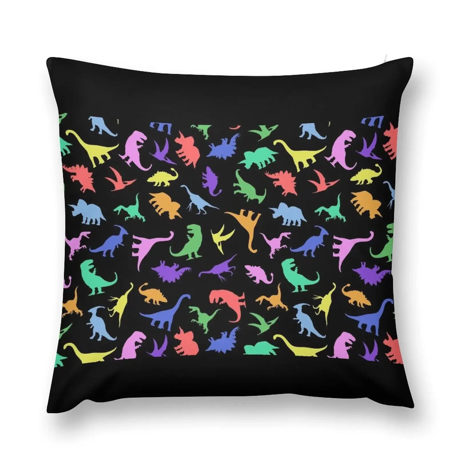 Fun Dinosaur Pattern (Black Background) Mask Christmas Covers Sofa Cushions Covers Decorative Cover For Living Room