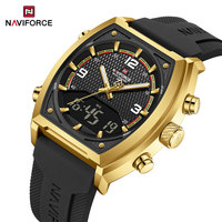 NAVIFORCE Men Military Dual Display Watch New Tonneau Dial Quartz Wristwatch Men Waterproof Sports Watches Analog Digital Clock