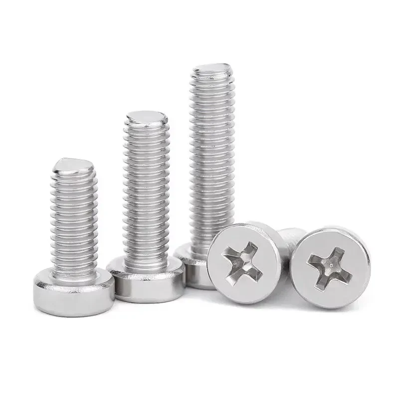 M2 M2.5 M3 M4 M5 Cross Recessed Thin Low Head Bolts 304 Stainless Steel GB822 Cheese Head Short Screws Hardware Fasteners