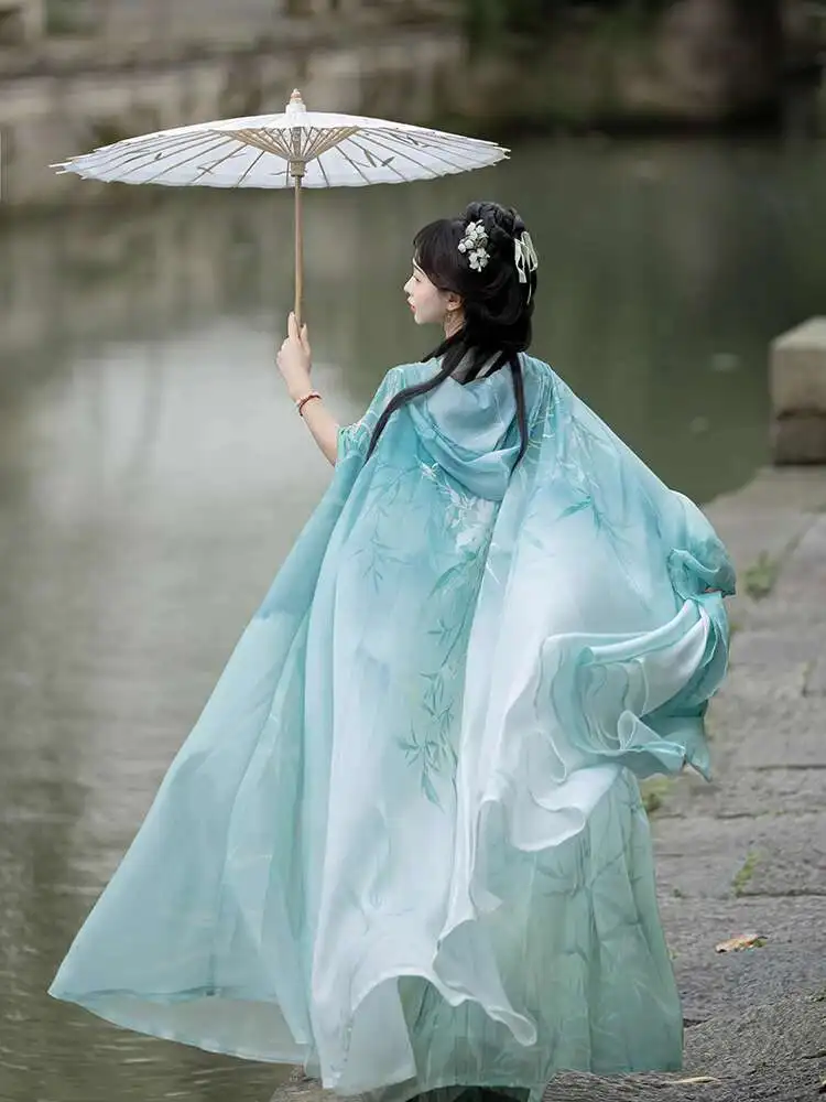 

Новый фиеста, карнавал, Хэллоуин, косплей, Hanfu, женская модная юбка длиной до талии, плащ Hanfu, плащ, платье феи Guofeng