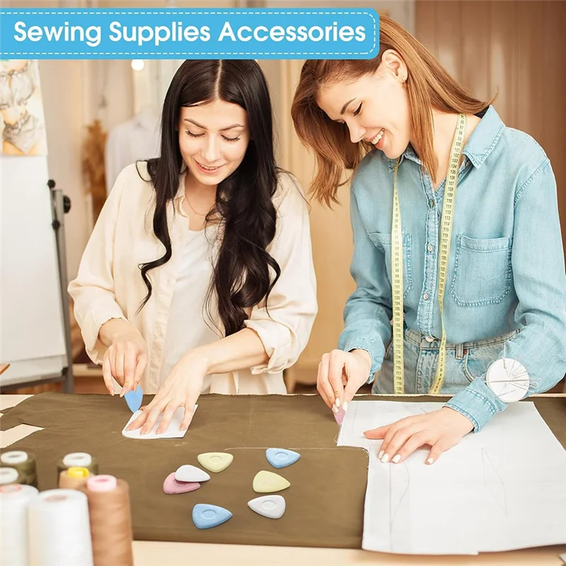 A69efor اللحف، لوازم صنع الخياطة - طباشير قماش الخياطة 120 قطعة في 4 ألوان - طباشير خياط مثلث وعلامات قماشية