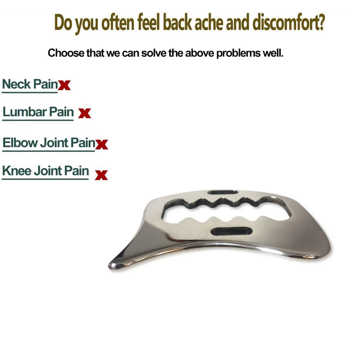 Stainless Steel Gua Sha Scraping Massage Tool Soft Tissue Mobilization Body Pain Scraping Tool