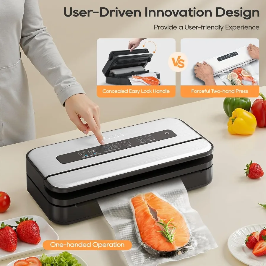 ترقية فراغ السدادة للأغذية 90kpa 14 في 1 جهاز غلق أكياس الطعام فراغ السدادة آلة سهلة قفل مقبض/Sous فيديو ودية السائل/الجاف/ #2