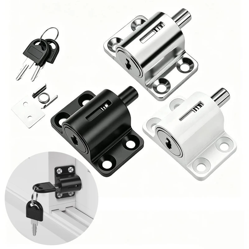 1Set Sliding Door Window Locks With 2 Keys Baby Child Safety Protection Anti Theft Door Window Security Lock Catches Set