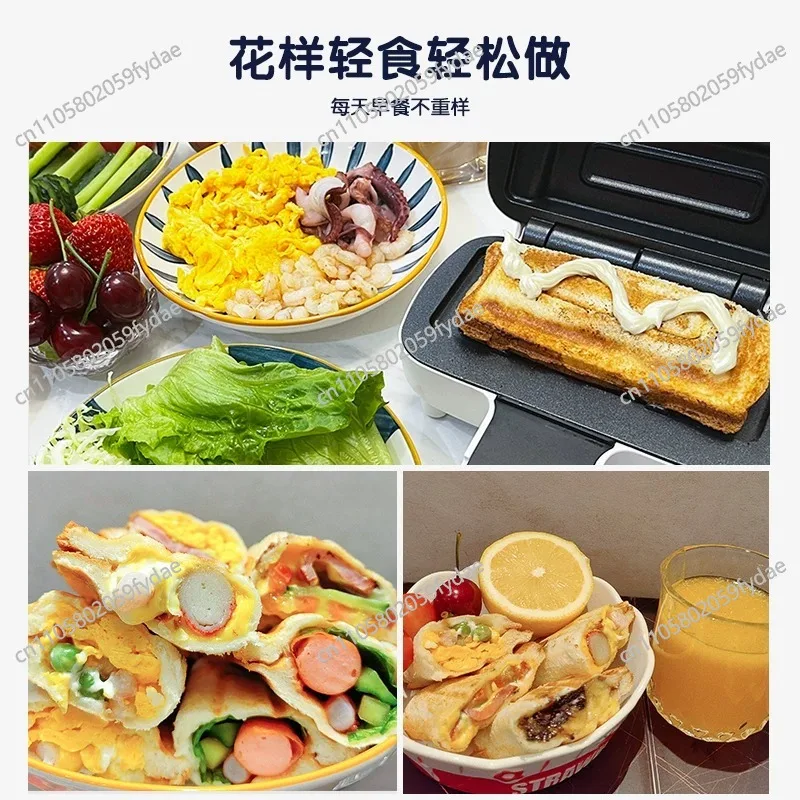 500W Home Sandwichc Machine Mini Panini Light Food Breakfast Machine Non-Stick Double-sided Heating Toaster Hot Dog Machine