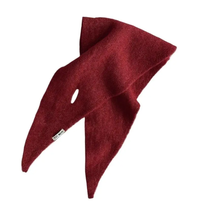 Einfarbig Dreieckstuch Frauen Koreanische Britische Nische Kleine Schal Dreieck Schal Warme Gestrickte Kopftuch Geschenk Warm Hals