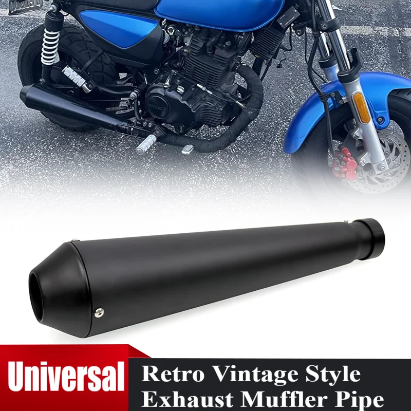 

Motorcycle Exhaust Muffler Pipe Retro Vintage Moto Exhaust Pipe Electroplating Exhaust System For Cafe Racer Bobber Chopper