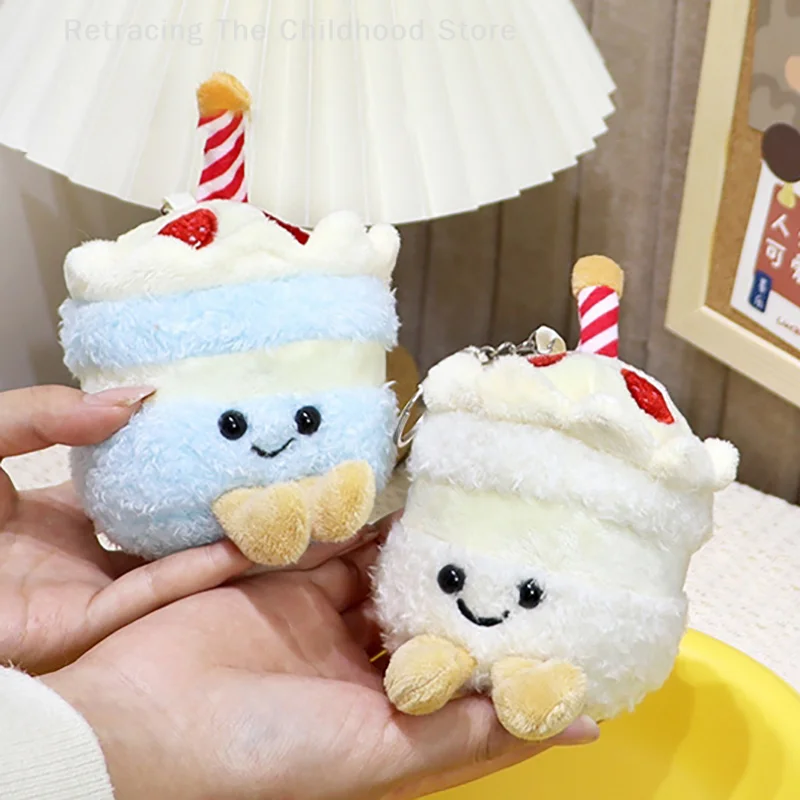 Cartoon Geburtstag Kuchen Plüsch Anhänger Spielzeug Simulation Geburtstag Kuchen Schlüsselbund Kreative Lustige Rucksack Dekoration Geburtstag Geschenke