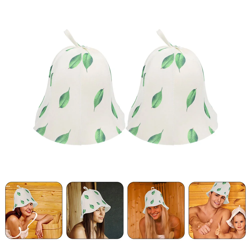 

2 Pcs Felt Sauna Hat Cap Shower Kids Womens Hats Absorbent Lightweight for Caps Thicken