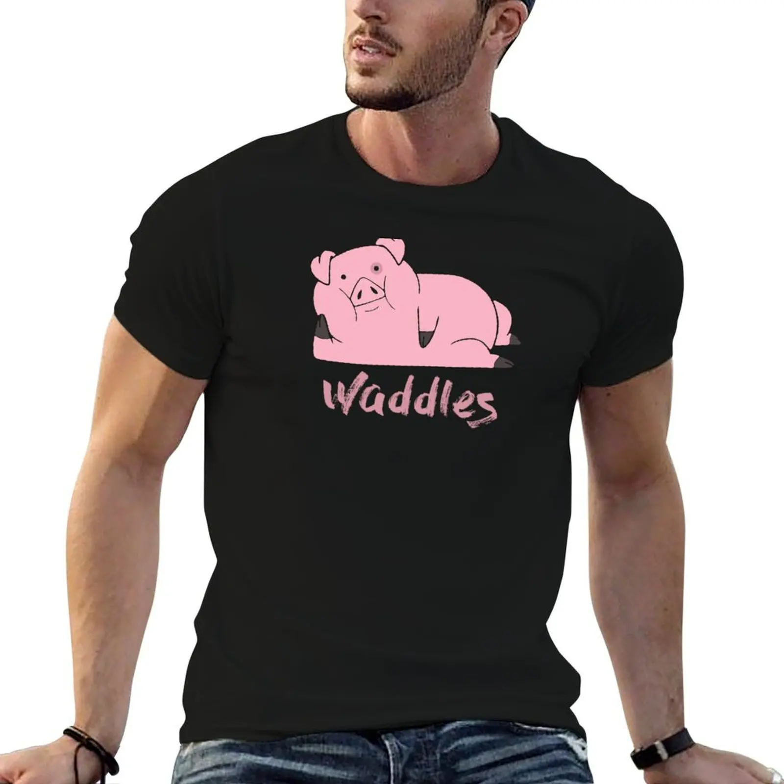 

heavy shirt t graphic cotton shirts t Waddles man The Pig T-Shirt man