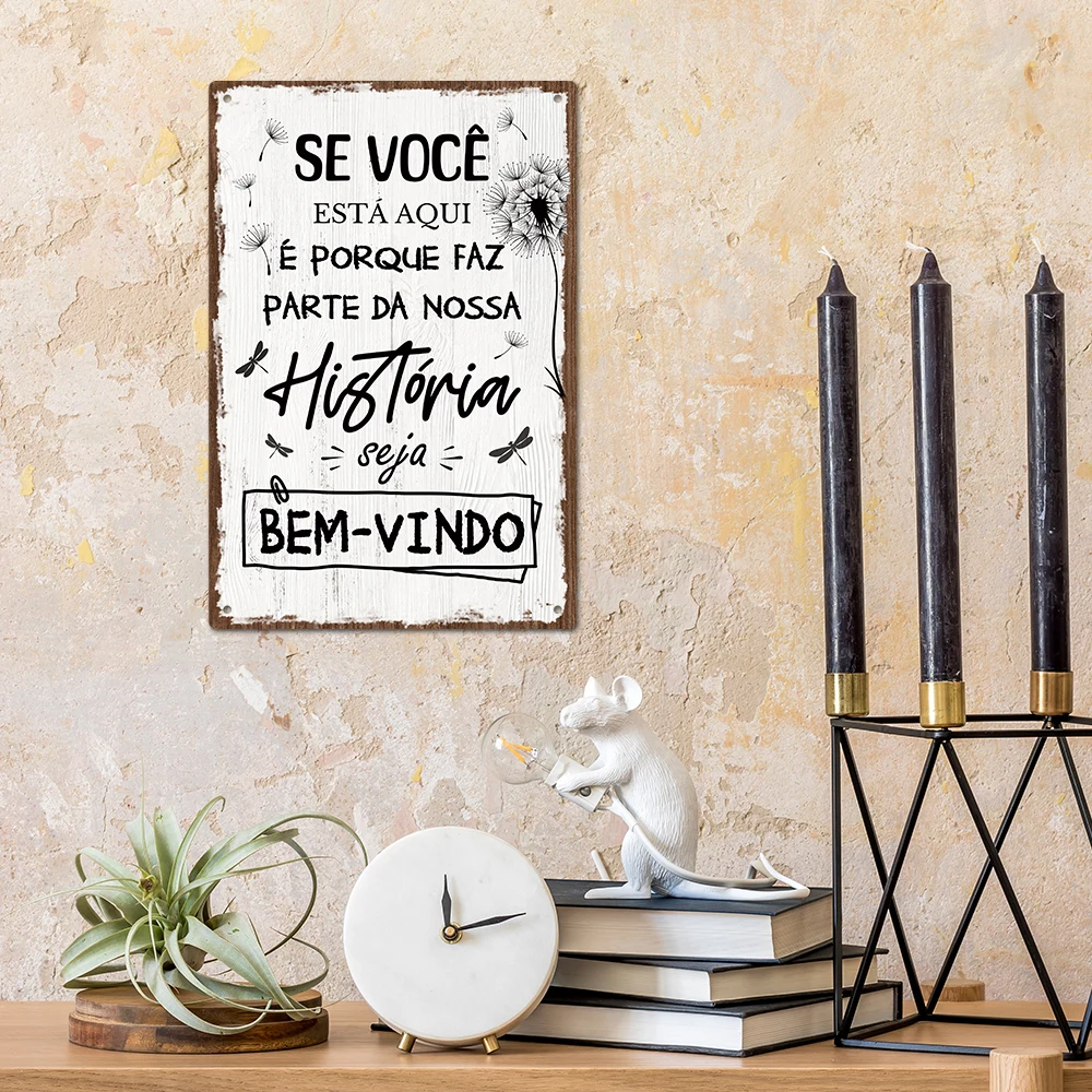 Putuo ديكور 1 قطعة علامة القصدير المعدنية البرتغالية خمر ، SE VOCÈ ESTÁ AQUI ، جدار ديكور فني للمنزل مكتب حانة نادي ، هدية